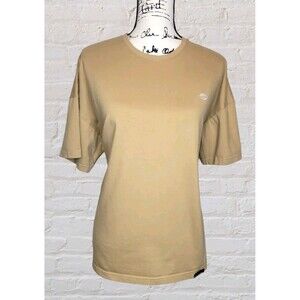Soul Siblings Medium Beige Drop Hem Hi-Lo Heavyweight Tee